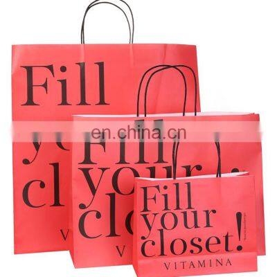 2021 New Arrival Beautiful Paper Bag Customized Style OEM ODM   Gift Drawstring Tote Bag Red Paper Bag