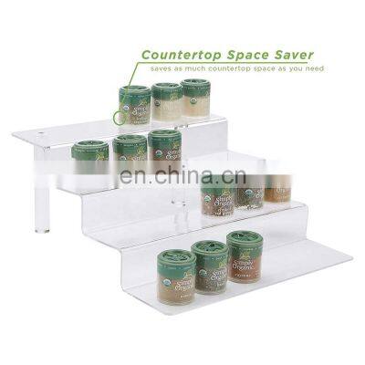 3 Tier Spice Rack Kitchen Pantry Step Shelf Cabinet Organizer Clear Acrylic Spice Rack