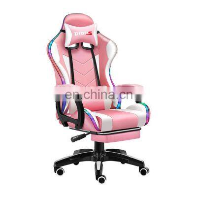 hot sale pu leather custom gaming computer chair gaming gear led and speakers gaming chair with footrest and massage