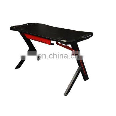 New Arrivel Factory Small MOQ Office Carbon Fiber Electric RGB lamp light Led Computer PC Table Top Office Gaming Desk For Sale