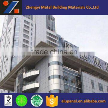 curtain wall matte silver aluminum veneer