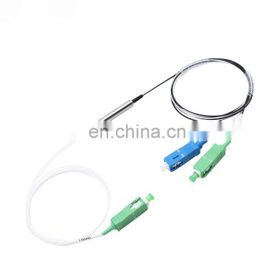 FTTH Mini Type Steel Tube Type 1 in 2 out Sc Connector 1310 1490 1550 Nm Fiber Optic Splitter Filter Fwdm Wdm