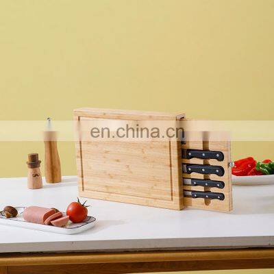 Wholesale Organic Eco-friendly Cutting Cheese Serving Board Bamboo Picnic Bamboo Cheese Cutting Board Set