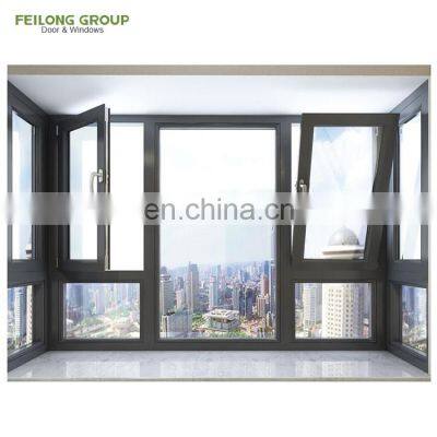 Aluminium door and windows black color finish tilt and turn aluminium casement window for home design