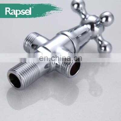 Rapsel 3-way Double Outlet Brass Chrome Plated 90 Degree Angle Valve photo-3