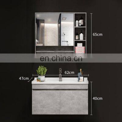 Simple Luxury Wood Bathroom Vanity Cabinet Set Unit With Towel Mirror Cabinet Home Decor Single Sink Wall Mounted photo-3