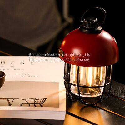 3 Led Modes Type-C Rechargeable Waterproof Retro Luxury Atmosphere Dimmable Camping Light photo-5