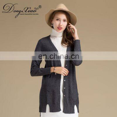 Custom Latest Ladies Sweaters Women Button Front Cashmere Sweater Cardigan photo-3