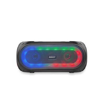 ZQS4247 10W Double 4 Inches party speaker with colorful LED light and support Bluetooth/USB/TF/FM/MIC/AUX