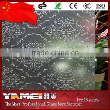 2016 hot sale acid etched pattern glass
