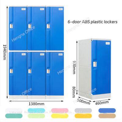6-door Compact ABS Locker Cabinet for Spa and Wellness Centers – Waterproof and Stylish