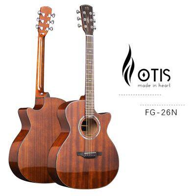 Otis 41inch Mahogany Solid Top Acoustic Guitar Manufacturer Cutaway Single Board Guitar Factory FG-26N