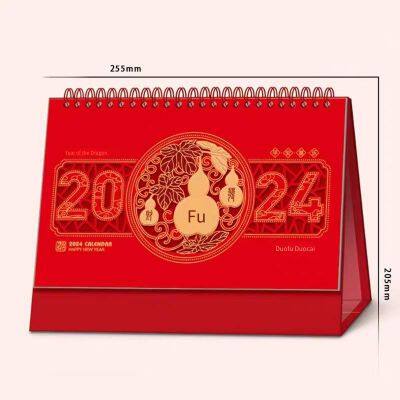 New-style 2024 Desk Calendar Printing Factory With 13 Sheets of Gold Stamping and Hollowing for Business Office. Customized by Chuxian Printing Factory photo-4