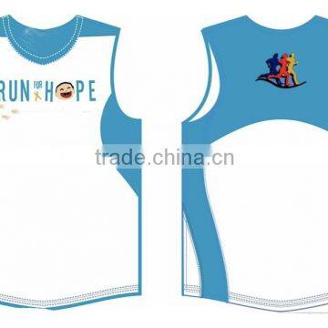 Custom sublimation printing dry fit fabric sports singlet