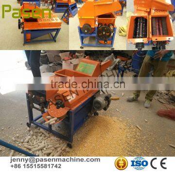 Two feeding hoppers corn stripper and sheller machine