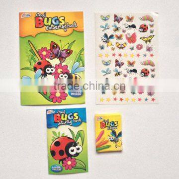 2015 New Design Drawing Set Kids Coloring Book With Crayons