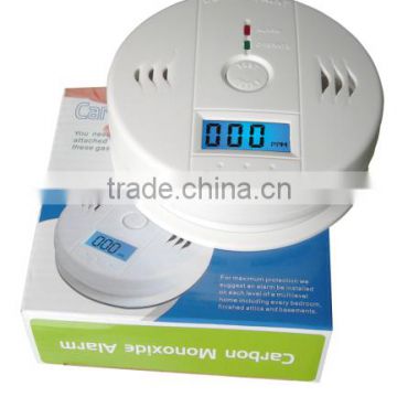 Battery operated powered CO gas detector, personal carbon monoxide with LCD display