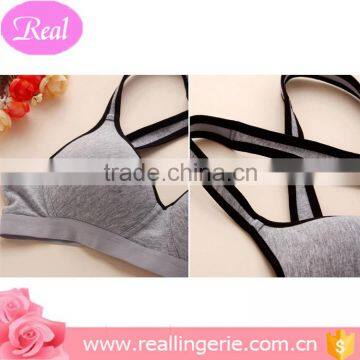 3/4 Colorful Teen Girls Cotton Seamless Bra/cotton Briefs photo-4