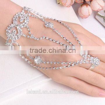 China Supplier New Arrival Women Crystal Bracelet Connected Ring                        
                                                Quality Choice