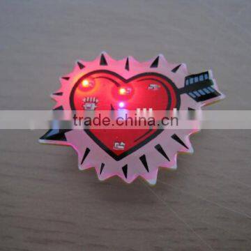 2016 Music sound badge led lapel pin led flashing light pin