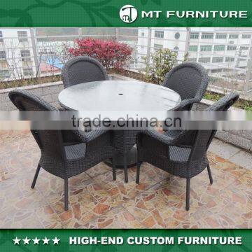 Cheap Synthetic Black Rattan Outdoor Furniture Garden Table and Chairs