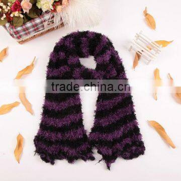 Fashion Stripe Women's Winter Changeable Long Warm Stretchy Microfiber Magic Scarf Wrap Shawl