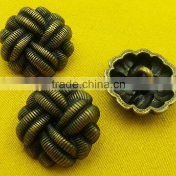 19mm Braided Finishing Fancy Metal Shank Button For Ladies Clothes -- MJ5414 photo-3