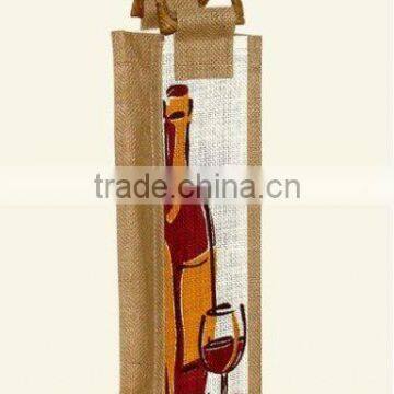 hot sale fashion promotional jute wine bottle gift bags