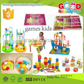 EN71 high quality wooden colorful beads toys OEM/ODM educational handmade wood kid game