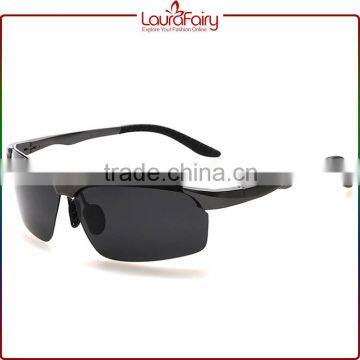 Laura Fairy USA Trendy Male Full Face Half Rim Magnesium Aluminium Sunglasses