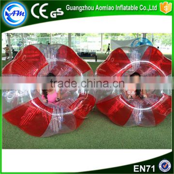 Hot sale red and clear inflatable life size balls,bumper pool balls