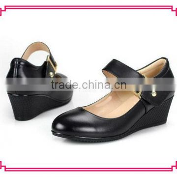 Fashion black ankle stripe girls school shoes