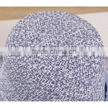 QXSH0048 New Butterfly Bowknot Straw Hat Fashion Summer Beach Bucket Hat for Women photo-3