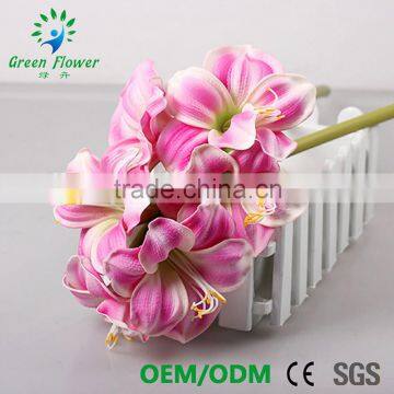 2016 Wholesale Multicolor Latex Artificial PU Flowers Amaryllis Real Touch Bouquet Wedding Bridal Decor Display Flower