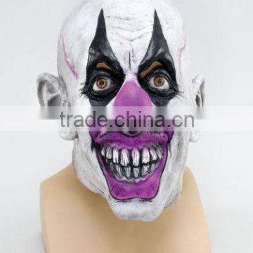 Purple Scary Clown Halloween Overhead Rubber Face Mask Fancy Dress Accessory MK079