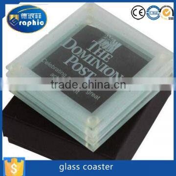 Promotional gift customized branded drink coasters glass in 