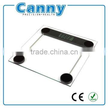 Christmas Promotional Electronic Personal Bathroom Weight Scale 6mm Glass