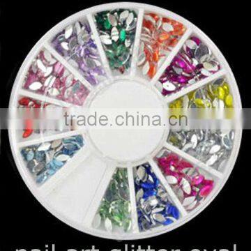 preset rhinestones,nail glitter oval