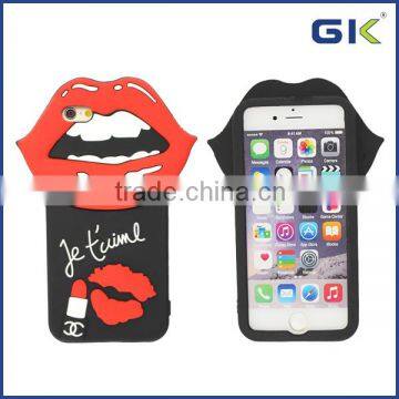 [GGIT] Epoxy Red Lips Design Silicone Mobile Phone Case For IPhone 6 Cover