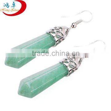 point pendant shape earrings green aventurine point earrings