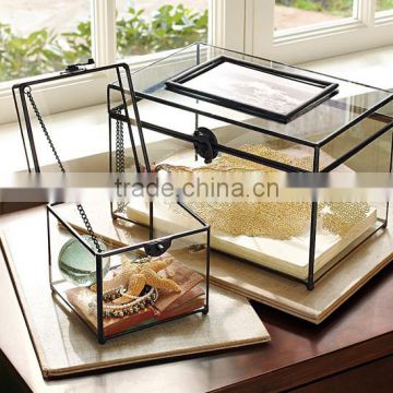 Small glass box, Jewellery box, Decorative storage box