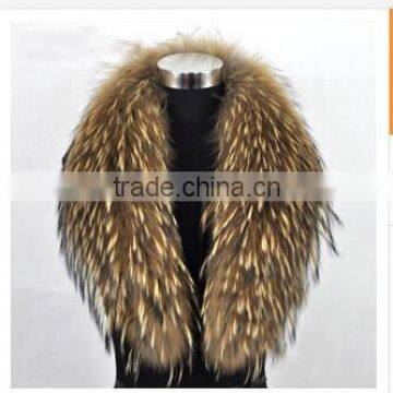 Big Raccoon Fur Collar for Leather Coat