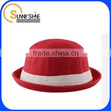 cheap custom 2014 new style fashion cotton jute summer baby flax straw hat                        
                                                Quality Choice