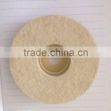 4inch wool polishing wheel with plastic backing,wool buffing wheel