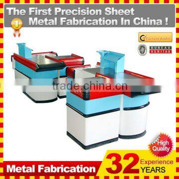 customized made stainless steel checkout cashier table for shop