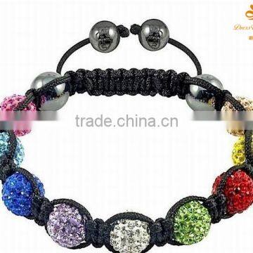 multi color shamballa beads bracelet