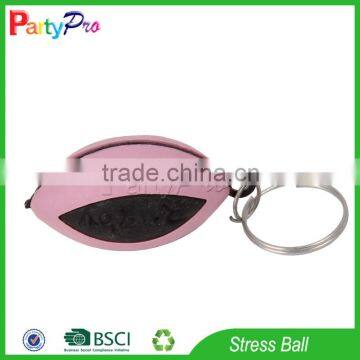 Partypro China Supplier High Quality PU Foam Custom Rygby Stress Ball with Keychain