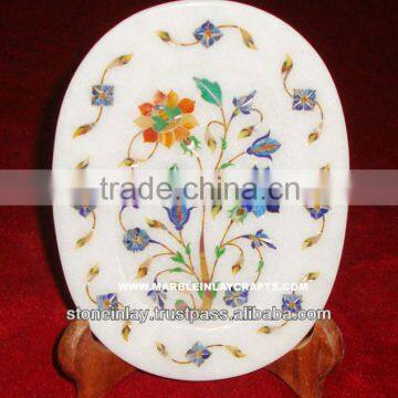 Designer Marble Stone Inlay Plate Antique Art Work