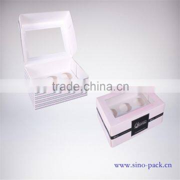 Fancy and hot sales Clear Window with custom logo Cup Cake boxes