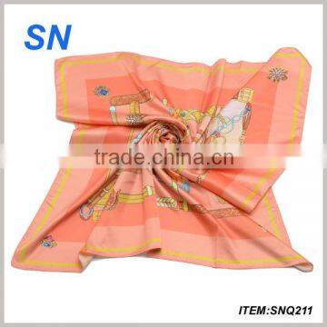 spring fashion ladies silk square scarf